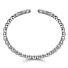 925 Sterling Silver Bujukan and White Sapphire Open Bangle Bracelet