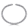 925 Sterling Silver Bujukan and White Sapphire Open Bangle Bracelet