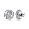 925 Sterling Silver Bujukan and White Sapphire Spiral Stud Earrings