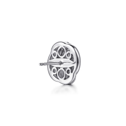 925 Sterling Silver Bujukan and White Sapphire Spiral Stud Earrings