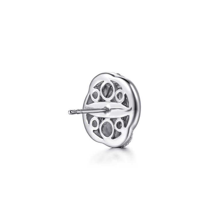 925 Sterling Silver Bujukan and White Sapphire Spiral Stud Earrings - Shot 2