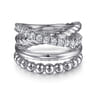 925 Sterling Silver Bujukan and White Sapphire Twisted Easy Stackable Ring