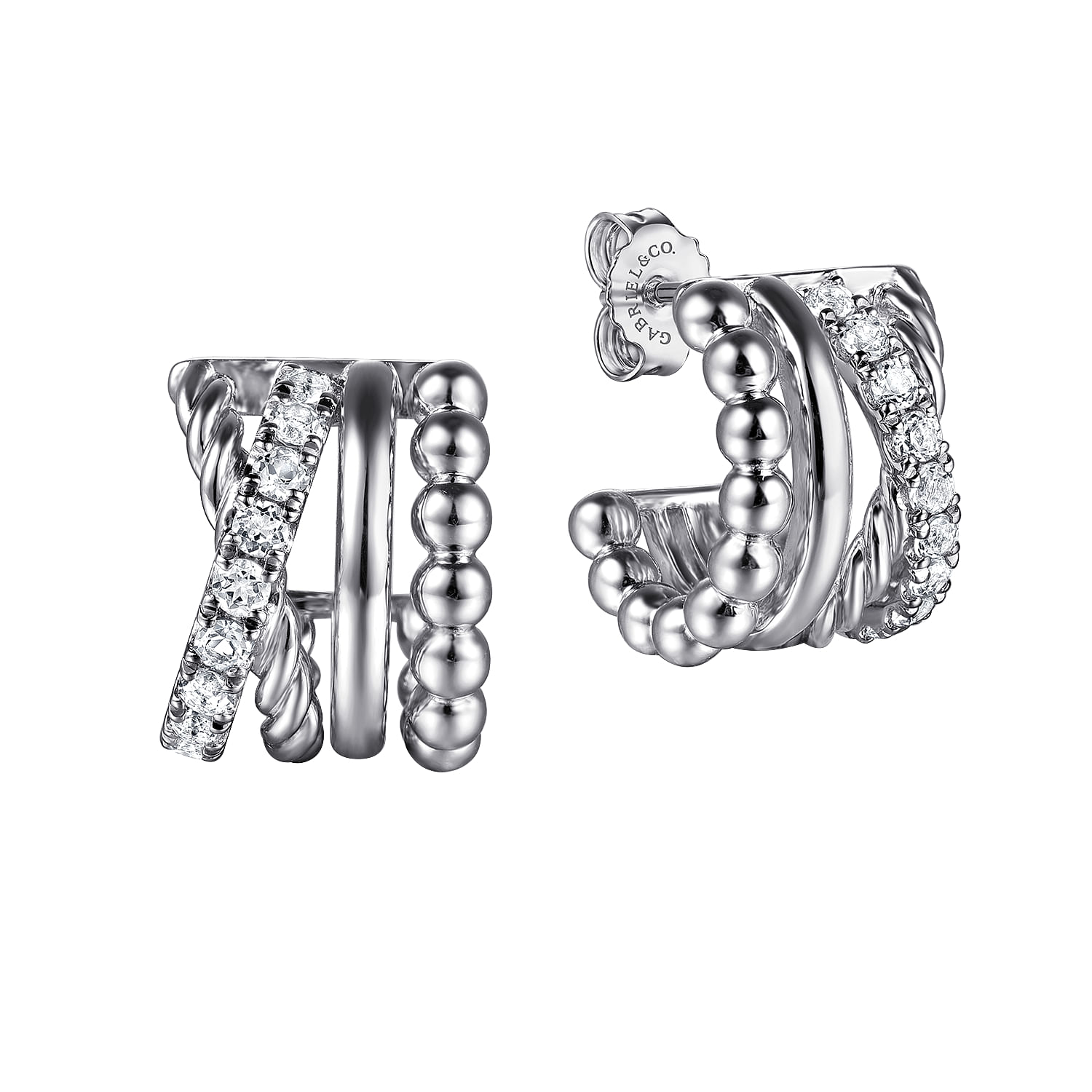 ●TATIANA● Silver 925 Square Stream Hoop Earrings EC3115 50 Designer fashion, Seoul-fully created | W Concept