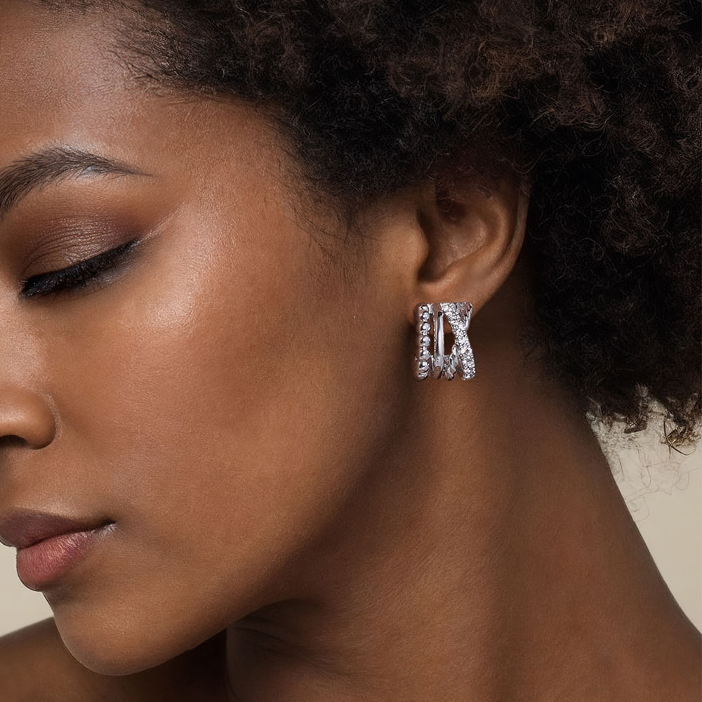925 Silver Bujukan J Hoop Earrings. SKU: EG15331SVJWS