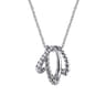 925 Sterling Silver Bujukan and White Sapphire Twisted Pendant Necklace