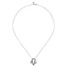 925 Sterling Silver Bujukan and White Sapphire Twisted Pendant Necklace