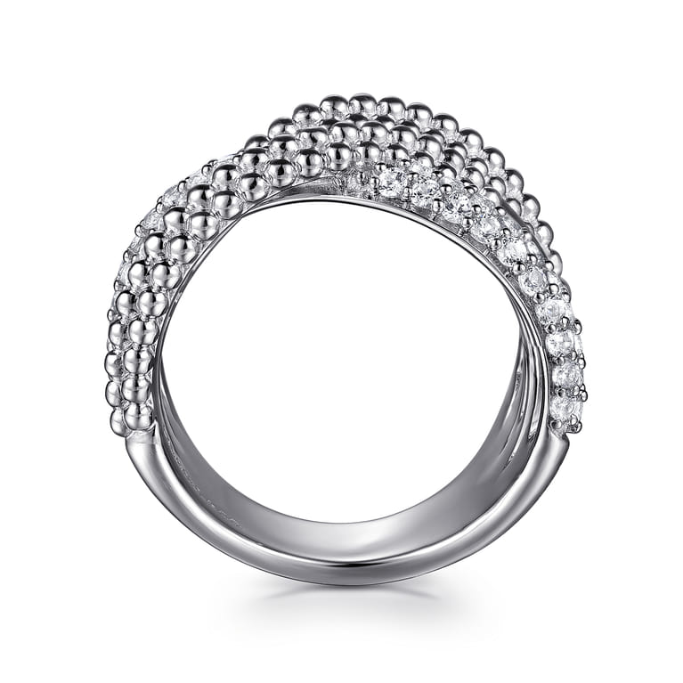 925 Sterling Silver Bujukan and White Sapphire Twisted Ring - Shot 2