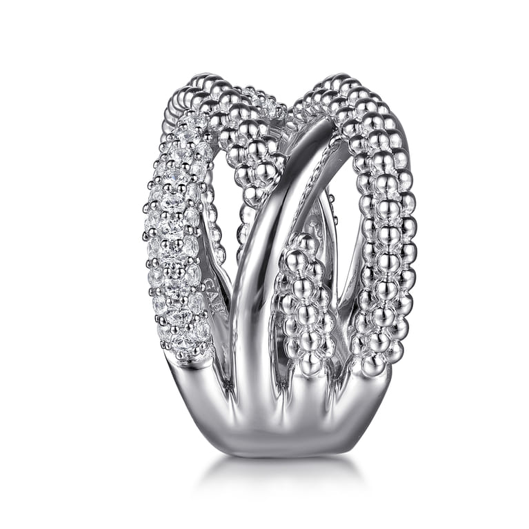 925 Sterling Silver Bujukan and White Sapphire Twisted Ring - Shot 4