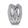 925 Sterling Silver Bujukan and White Sapphire Twisted Ring