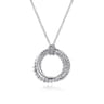 925 Sterling Silver BujukanTwisted Rope Multi Circle Pendant Necklace
