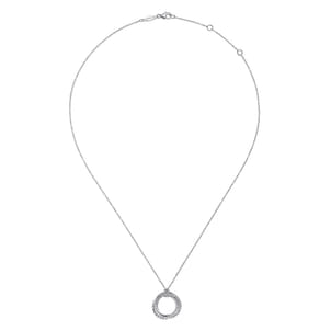 925 Sterling Silver BujukanTwisted Rope Multi Circle Pendant Necklace