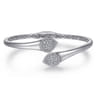 925 Sterling Silver Bypass Bangle with White Sapphire Pave