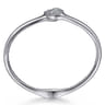 925 Sterling Silver Bypass Bangle with White Sapphire Pave