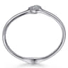 925 Sterling Silver Bypass Bangle with White Sapphire Pave