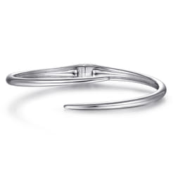 925 Sterling Silver Bypass Hinged Cuff
