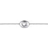 925 Sterling Silver Chain Bracelet with Diamond Cutout Heart Charm - 0.02 ct