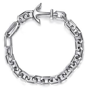 925 Sterling Silver Chain and Anchor Bracelet