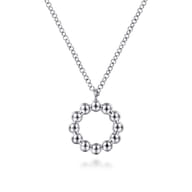 925 Sterling Silver Circle Beaded Necklace