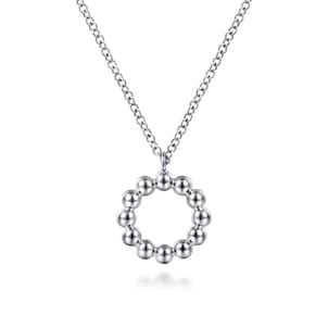 925 Sterling Silver Circle Beaded Necklace