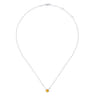 925 Sterling Silver Citrine and Diamond Pendant Necklace - 0.02 ct