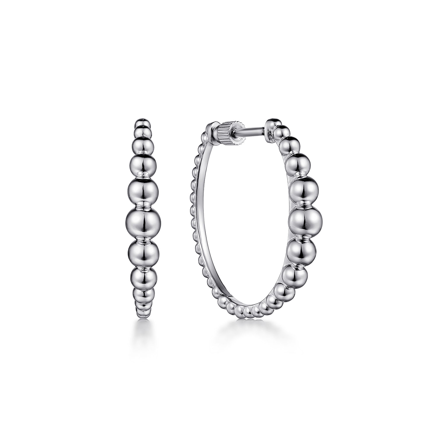 925 Sterling Silver Classic Hoop Earrings  25mm-Bujukan