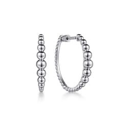 925 Sterling Silver Classic Hoop Earrings  25mm-Bujukan
