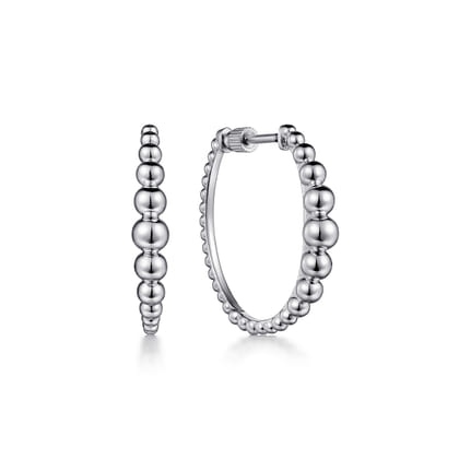 925 Sterling Silver Classic Hoop Earrings  25mm-Bujukan