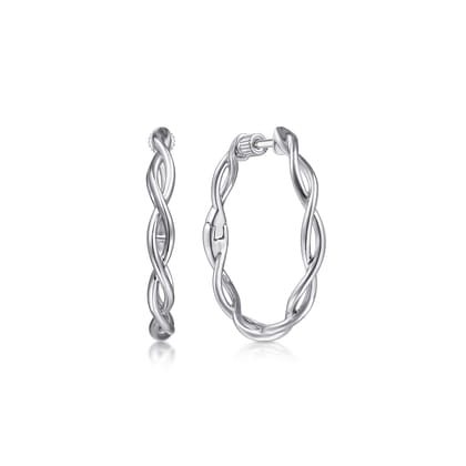 925 Sterling Silver Classic Hoop Earrings 25mm
