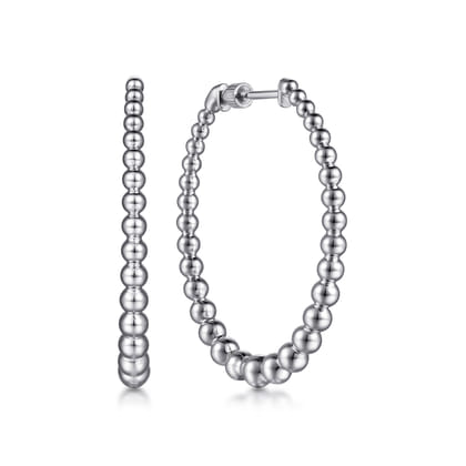 925 Sterling Silver Classic Hoop Earrings  40mm- Bujukan