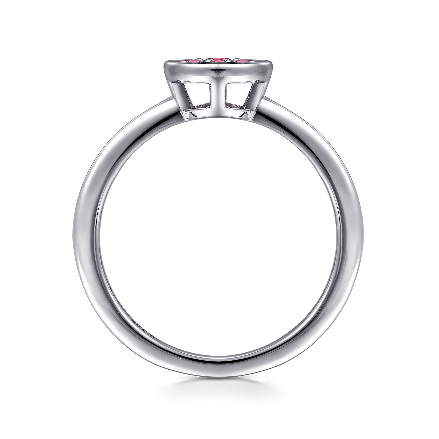 925 Sterling Silver Cluster Pink Tourmaline Ladies Ring