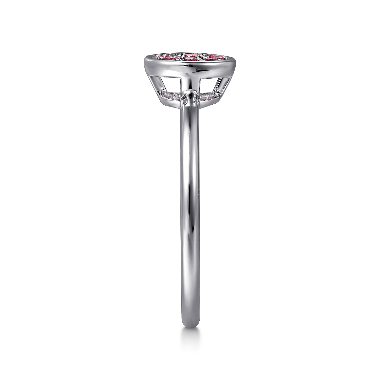 925 Sterling Silver Cluster Pink Tourmaline Ladies Ring