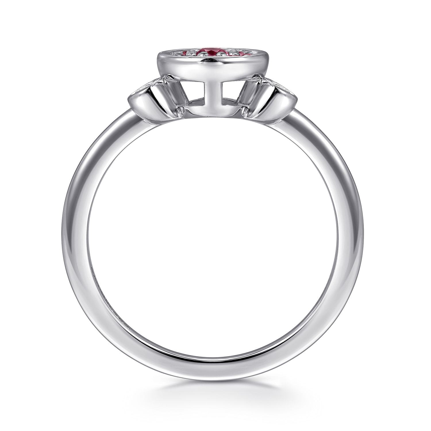 925 Sterling Silver Cluster Pink Tourmaline and Diamond Ladies Ring