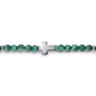 925 Sterling Silver Cross Bracelet with 4mm Malachite Beads