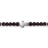 925 Sterling Silver Cross Bracelet with 4mm Tiger Eye Beads
