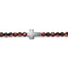 925 Sterling Silver Cross Bracelet with 4mm Tiger Eye Beads