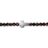 925 Sterling Silver Cross Bracelet with 4mm Tiger Eye Beads