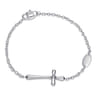 925 Sterling Silver Cross Diamond Bracelet - 0.02 ct