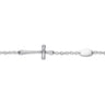 925 Sterling Silver Cross Diamond Bracelet - 0.02 ct