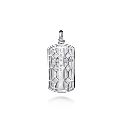 925 Sterling Silver Cross Dog Tag Pendant