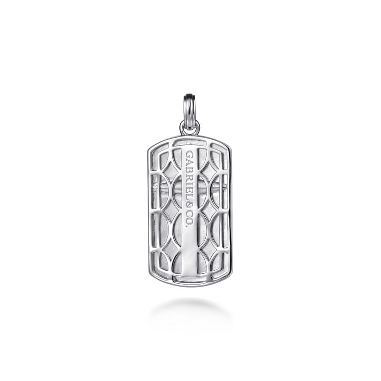 925 Sterling Silver Cross Dog Tag Pendant - Shot 2