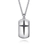 925 Sterling Silver Cross Dog Tag Pendant