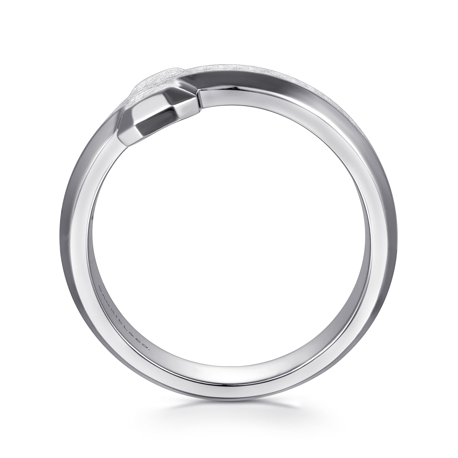 925 Sterling Silver Cross Men's Faceted Ring