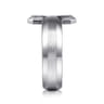925 Sterling Silver Cross Men's Faceted Ring