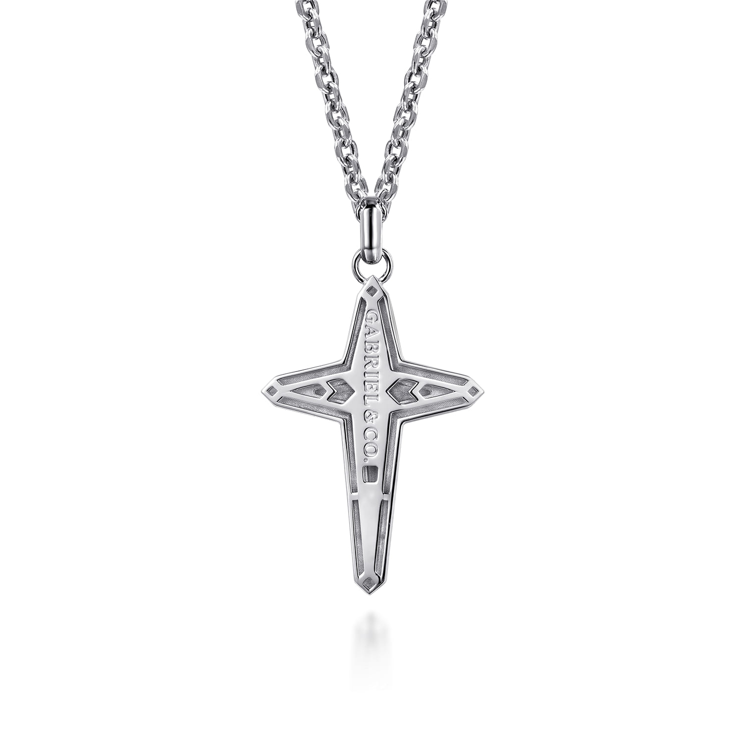 925 Sterling Silver Cross Pendant Necklace 22 inch - Shot 2