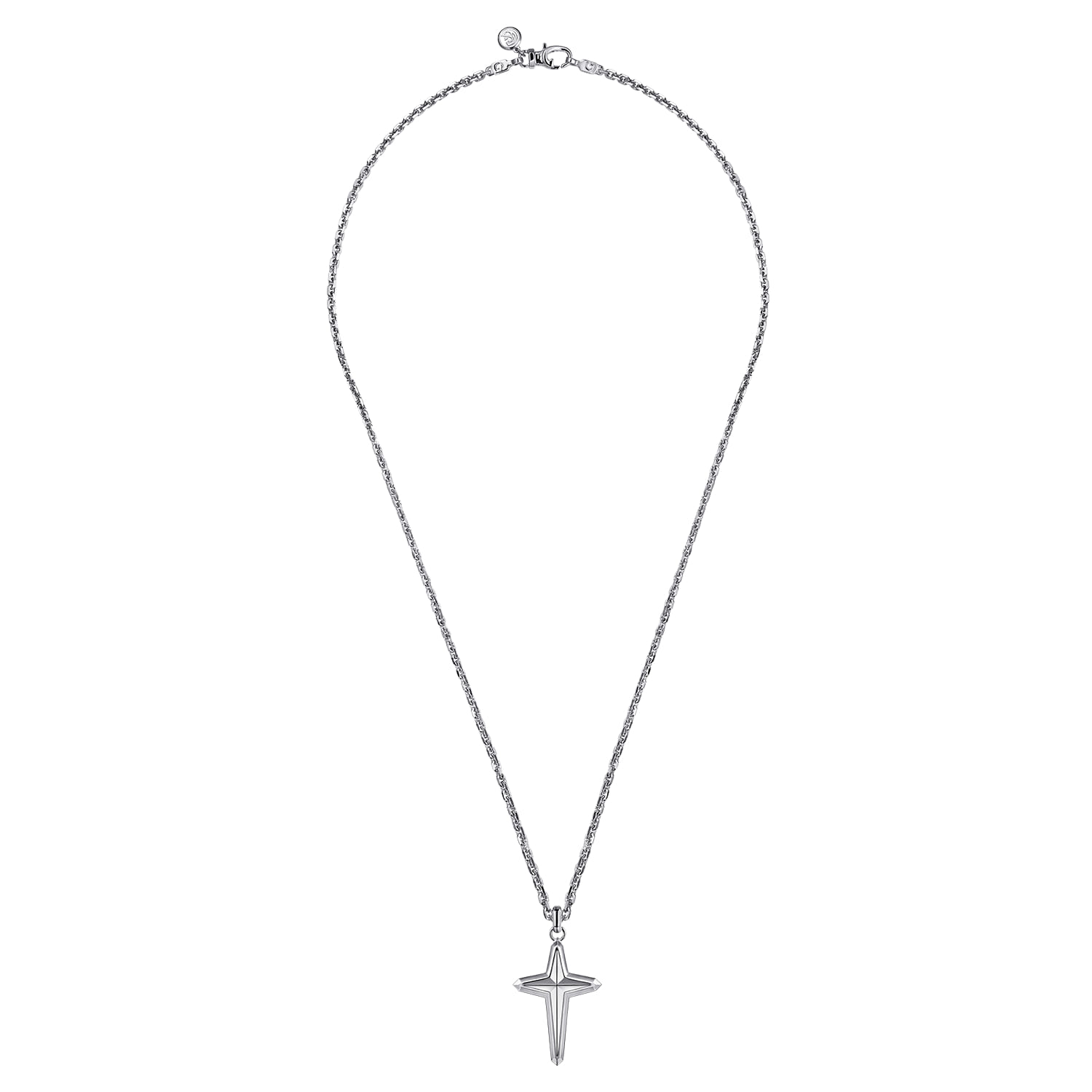 925 Sterling Silver Cross Pendant Necklace 22 inch - Shot 3