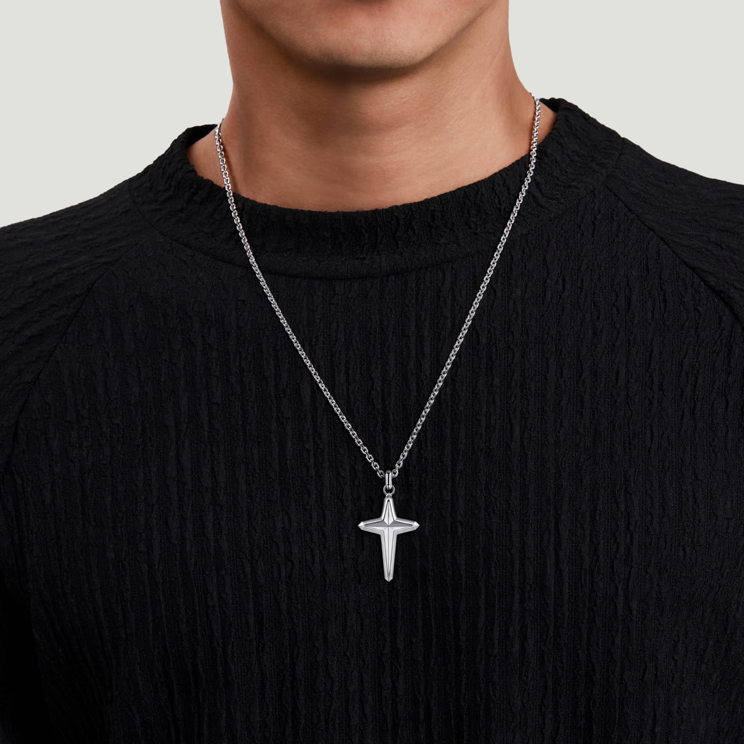 925 Sterling Silver Cross Pendant Necklace 22 inch - Shot 4