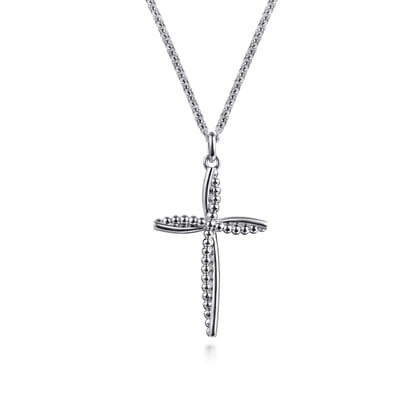 925 Sterling Silver Cross Pendant Necklace-Bujukan