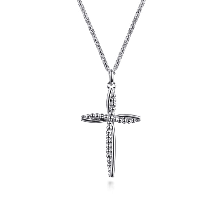 925 Sterling Silver Cross Pendant Necklace-Bujukan - Shot 1