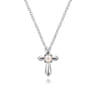 925 Sterling Silver Cultured Pearl Cross Necklace