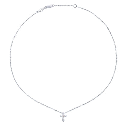 925 Sterling Silver Cultured Pearl Cross Necklace